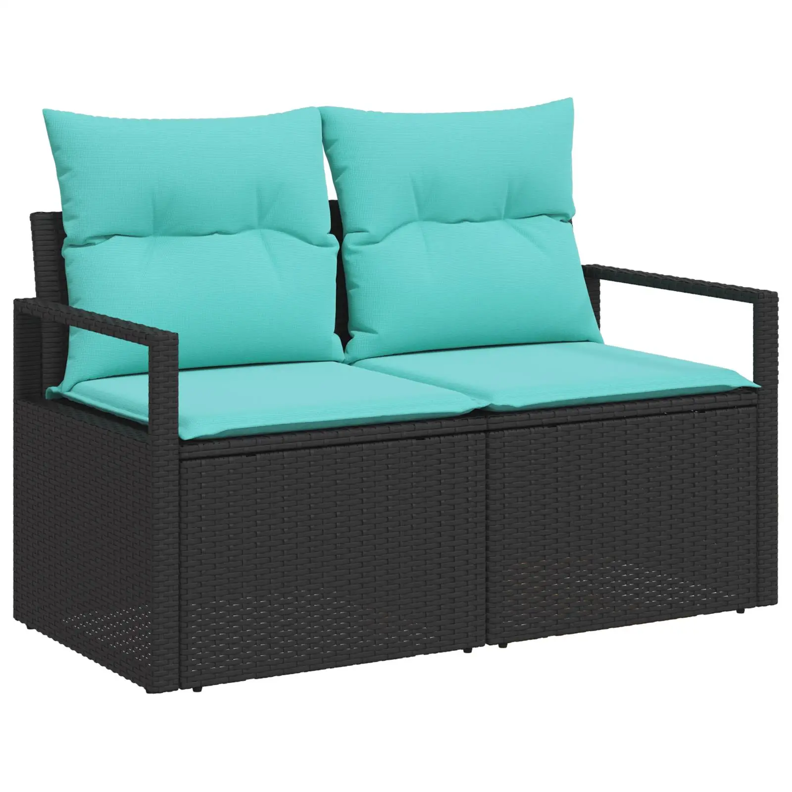 Set divano da giardino da esterno 7 pezzi con cuscini Mobili in vimini rattan nero для Patio Deck Balcone