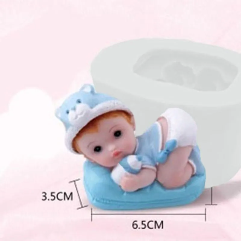 6 Kinds Of Baby Shape Silicone Candle Mold Lovely Boy And Girl Baby Silicone Soap Making Form Infant Resin Cake Decoration Mould