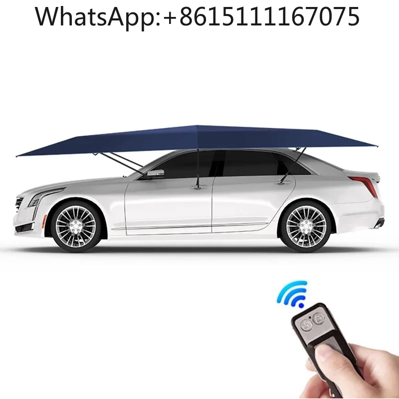 5.2M Automatic Folding Car Umbrella Anti-UV Waterproof Oxford Fabric Car Roof Sun Shade Cover