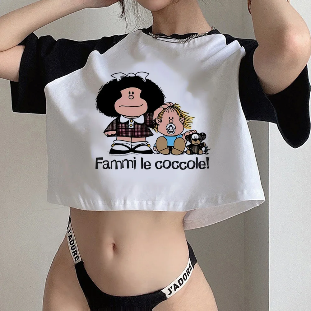 

Футболки Mafalda, Женский Топ манга, женская уличная одежда в японском стиле y2k