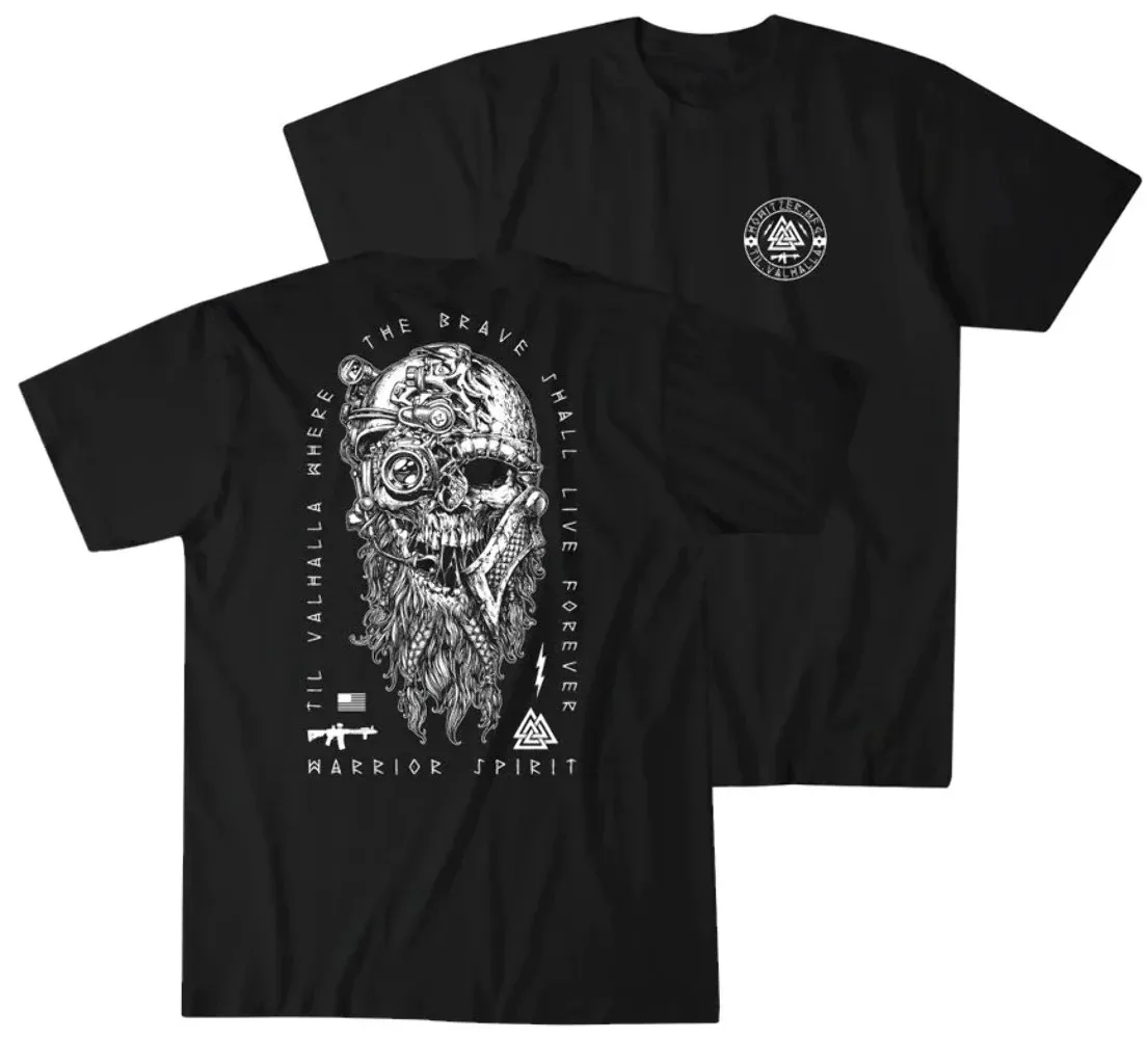 RetroTil Valhalla Warrior Spirit Battleborn Military Grunt Tactics T-Shirt Cotton O-Neck Short Sleeve Casual Mens T-shirt