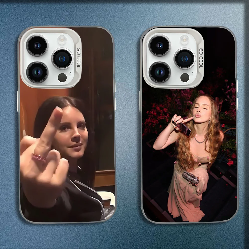 

Singer L-Lana Del Rey Phone Case For iPhone 16,15,14,13,12,11,Mini,Pro,E,MAX White Candy Matte Shockproof Cover