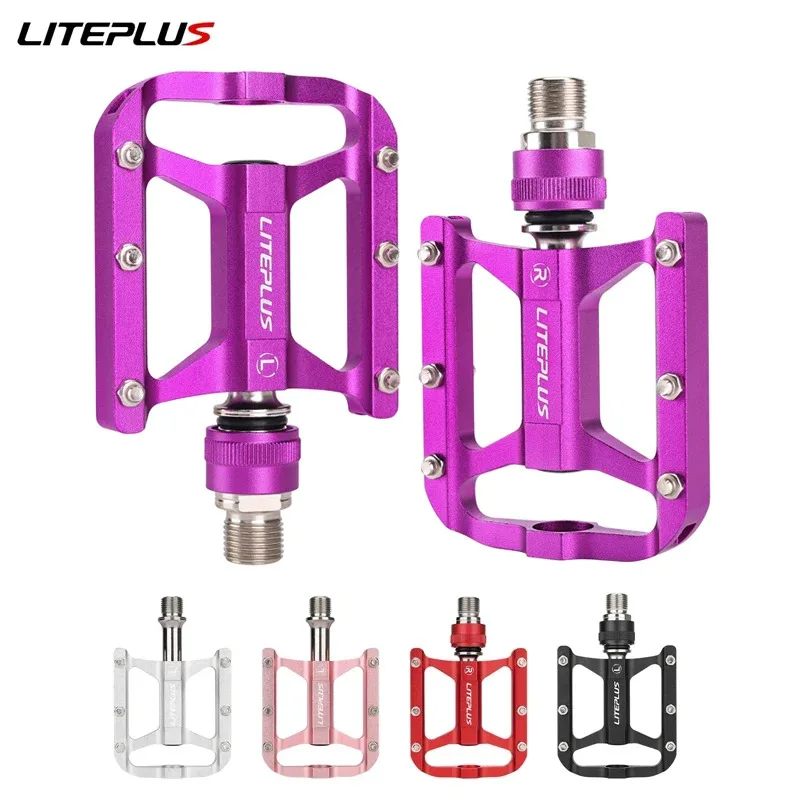 

Быстросъемные велосипедные педали Liteplus из алюминиевого сплава, двухсторонние нескользящие педали для горного велосипеда MTB, 3 подшипника, велосипедные детали