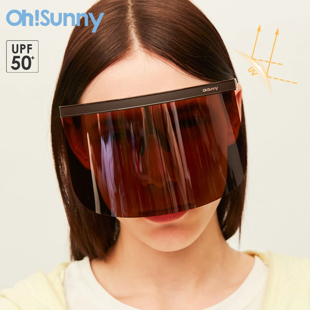 

OhSunny Cycling Sunglasses Fashion Polarized Sun Protection Goggles with Box for Riding Driving Anti-UV Glare Enlarged Light