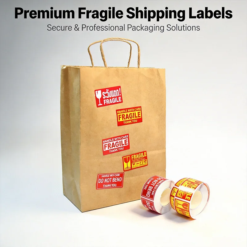 

250PCS/Roll English Warning Label Sticker Anti-Tamper Fragile Item Stickers Copper Plate Adhesive Fragile Warning SYTZBQ01