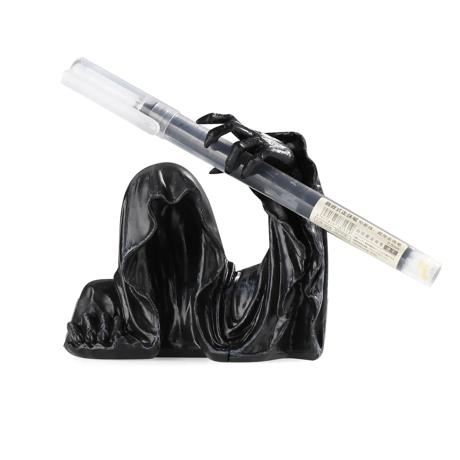 For Resin Pen Holder Grim Reaper Sculpture Ink Pen Storage Case Desk Writing Stationary Organizer Office School Supplies Gift