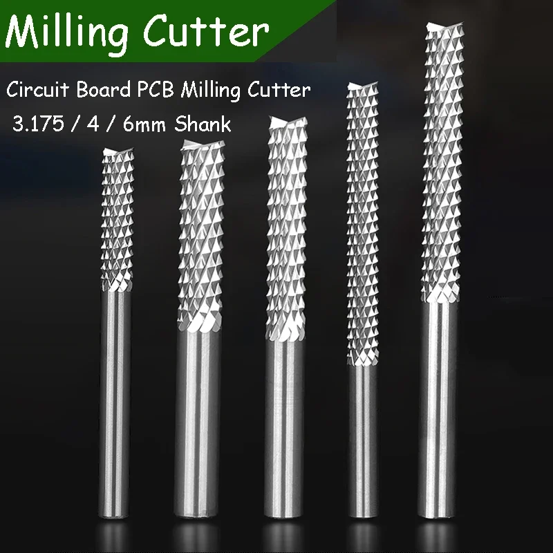

PCB Carbide Tungsten Corn Milling Cutters End Mill Router Bits Wood Cutter CNC Engraving Machine Tools 3.175mm 4mm 6mm