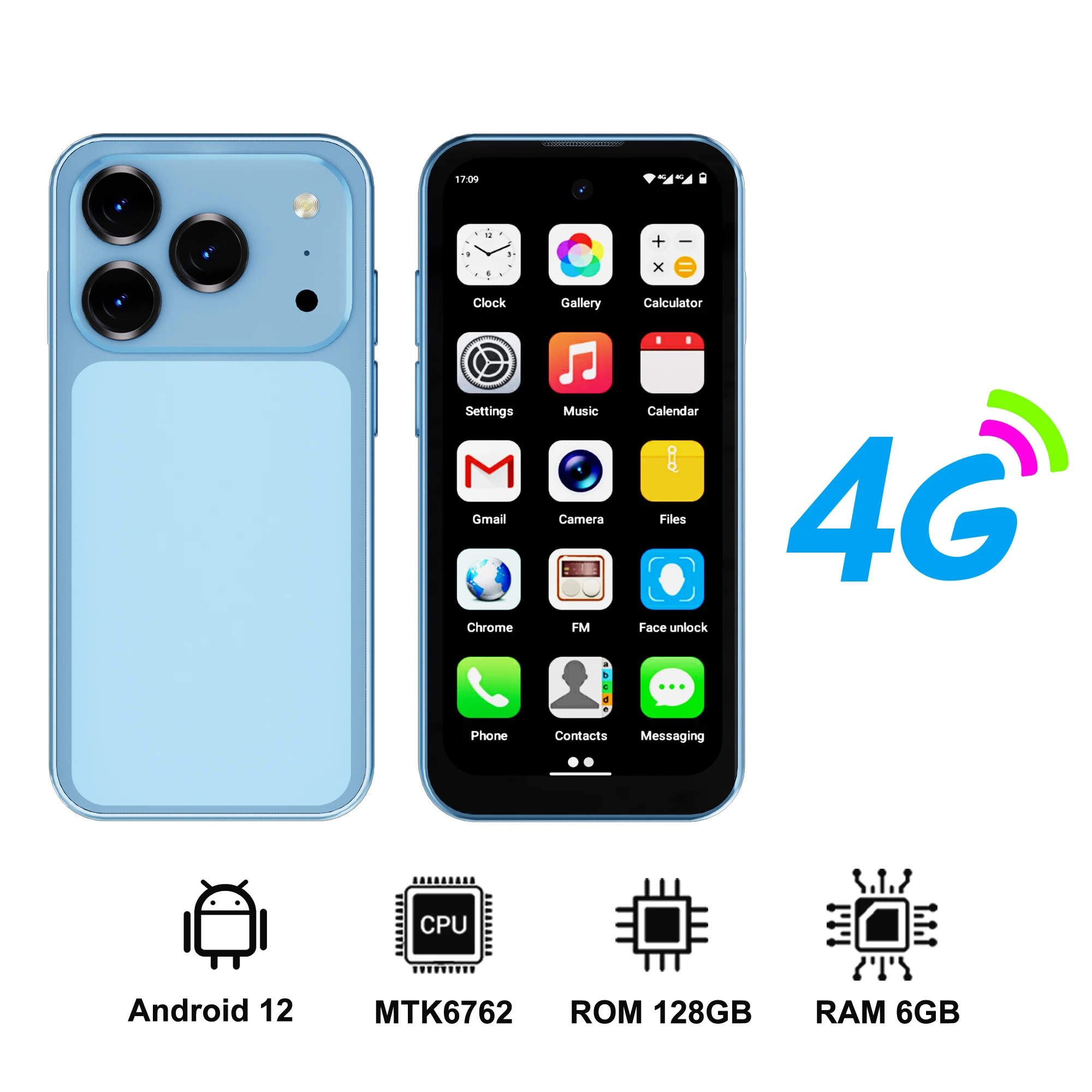 SERVO 19Air mini Android Smartphone 4G LTE 3.88 "HD Display Dua Sim-kaart 2000mAh 6GB + 128GB Kleine Mobiele Telefoon GPS OTG Play Store