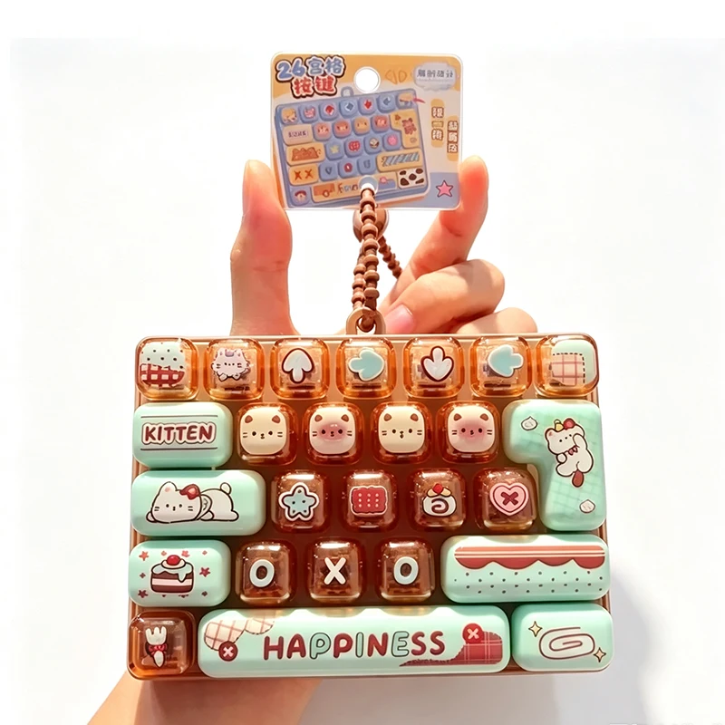 Hot Cute 26 Key Stress Reducing Keyboard Creative Mechanical Healing Tool Popular Pendant Small Gift Accessories
