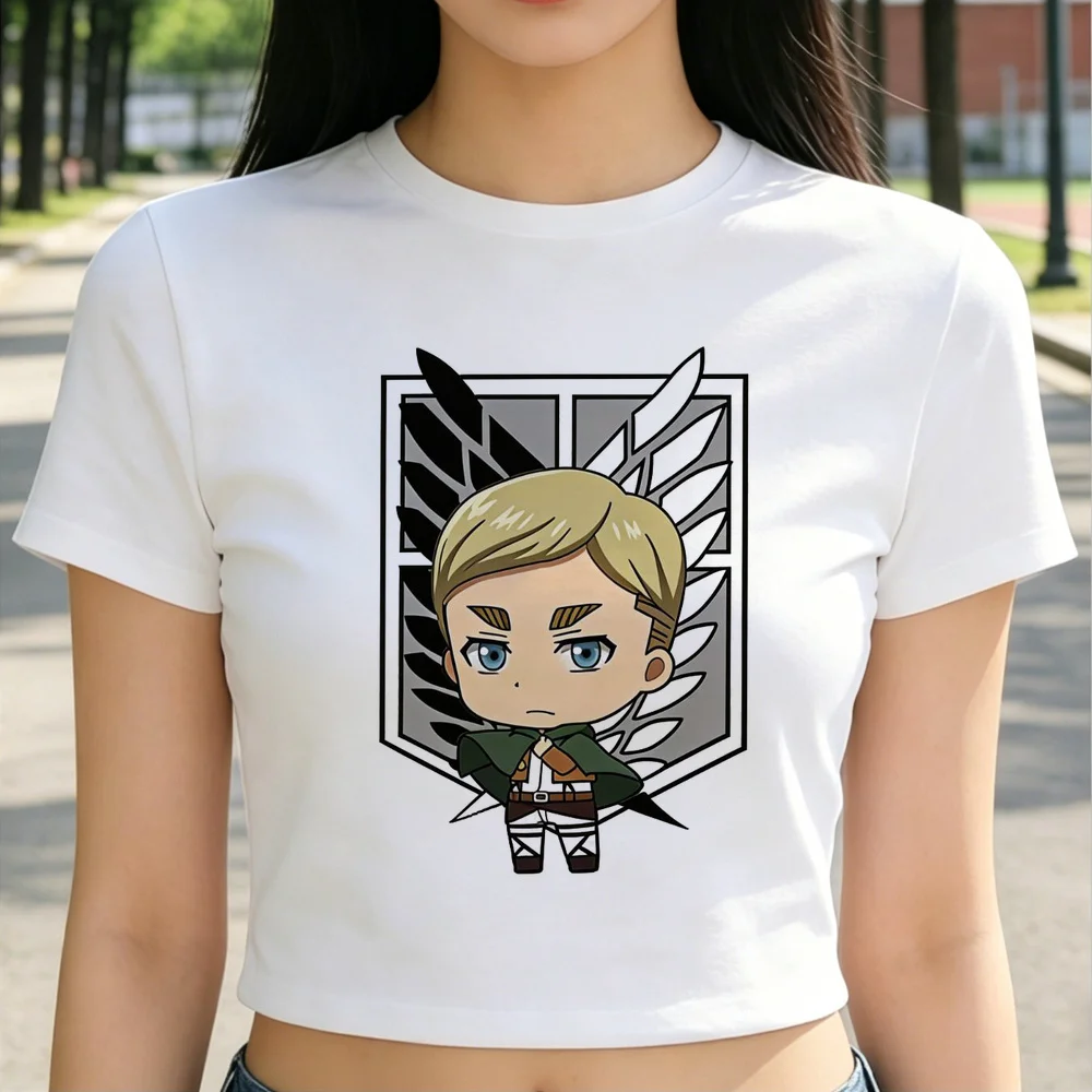 Attack on Titan cropped top women gothic clearance sales harajuku t shirt 2000s meme jojifuku