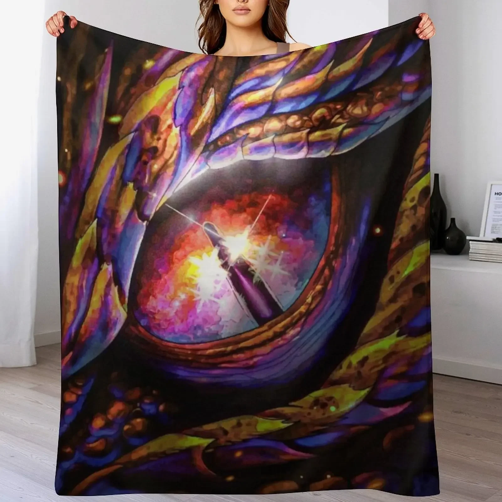

The dragon's eye Throw Blanket Furrys Moving Decorative Sofa Single Blankets