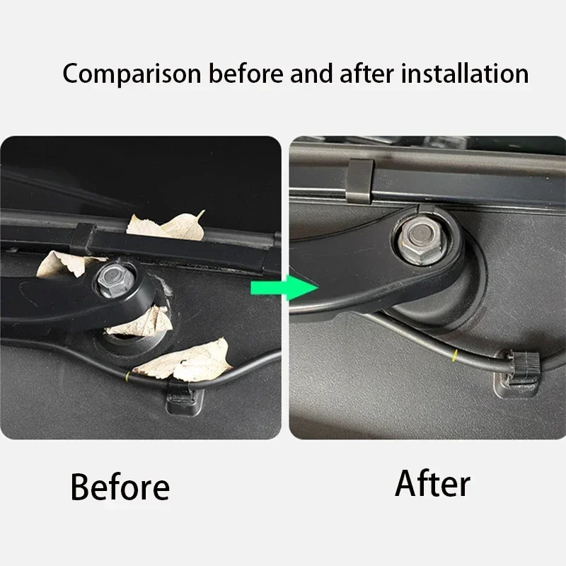 For Tesla Model Y Car Wiper Arm Bottom Hole Protective Cover Auto Dustproof Waterproof Block Off Plug Caps Accessories 2021-2023