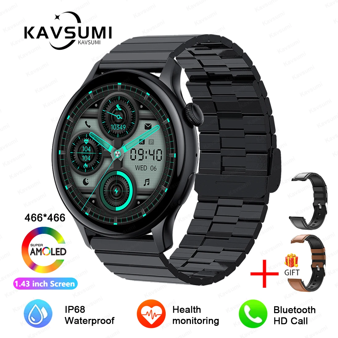 2025 NFC Smart Watch Amoled HD GPS Track Sports Heart Rate Bluetooth Call Waterproof Ladies Women Smartwatch For Huawei Xiaomi