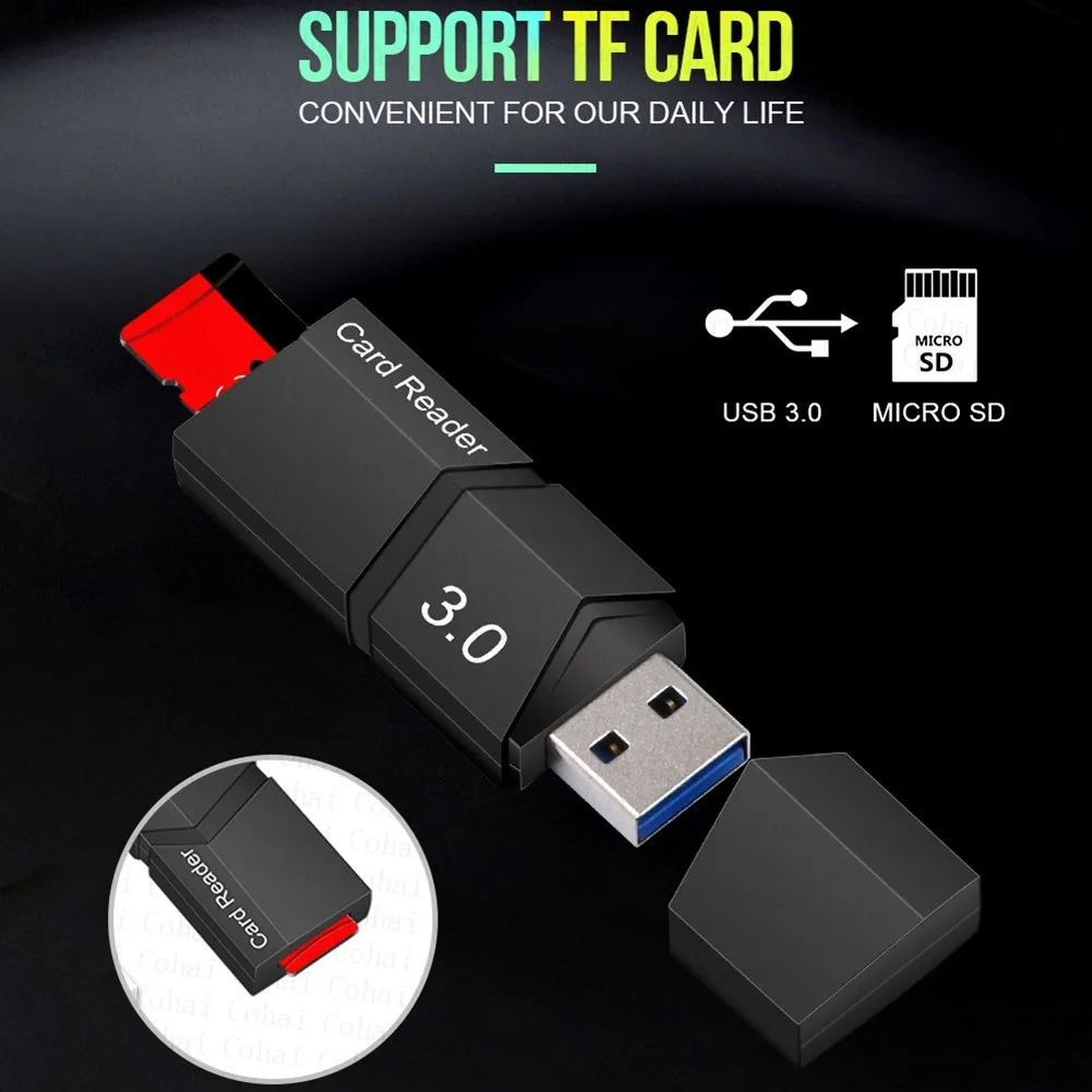 جديد مايكرو قارئ البطاقات SD USB 3.0 قارئ بطاقة 2.0 ل USB مايكرو SD محول فلاش حملة قارئ بطاقة الذاكرة الذكية قارئ البطاقات SD