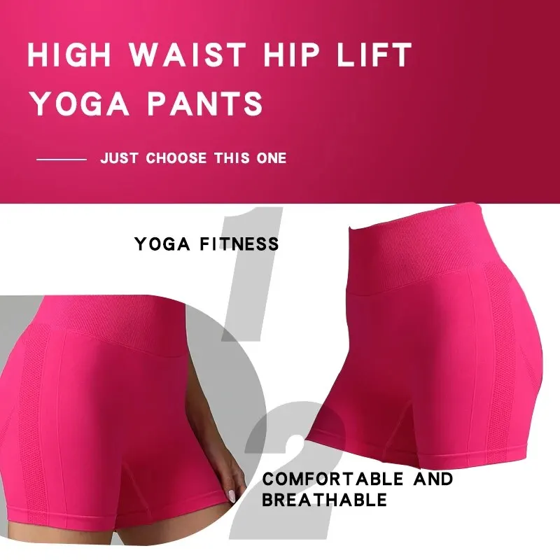CZGUKE Women's Shorts for Cycling Jogging Fitness Sports Seamless High-Waisted Hip-Lifting Gym Shorts Tight Yoga Clothing - Image 5