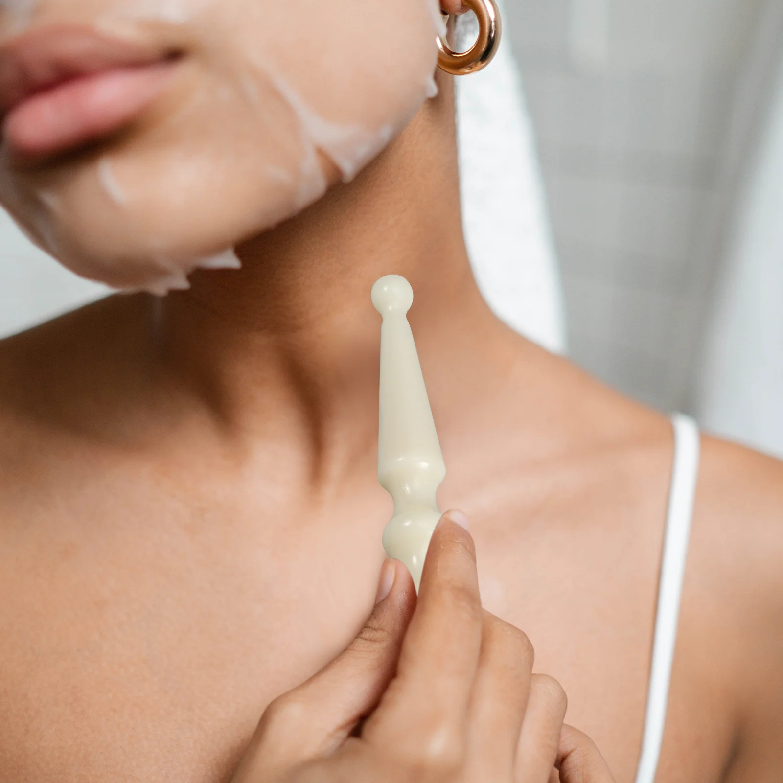 

1pcs Foot Massage Stick Abs Resin Retro Design Portable Acupoint Massager Sole Scraping Sturdy Massage Tool For Home Use