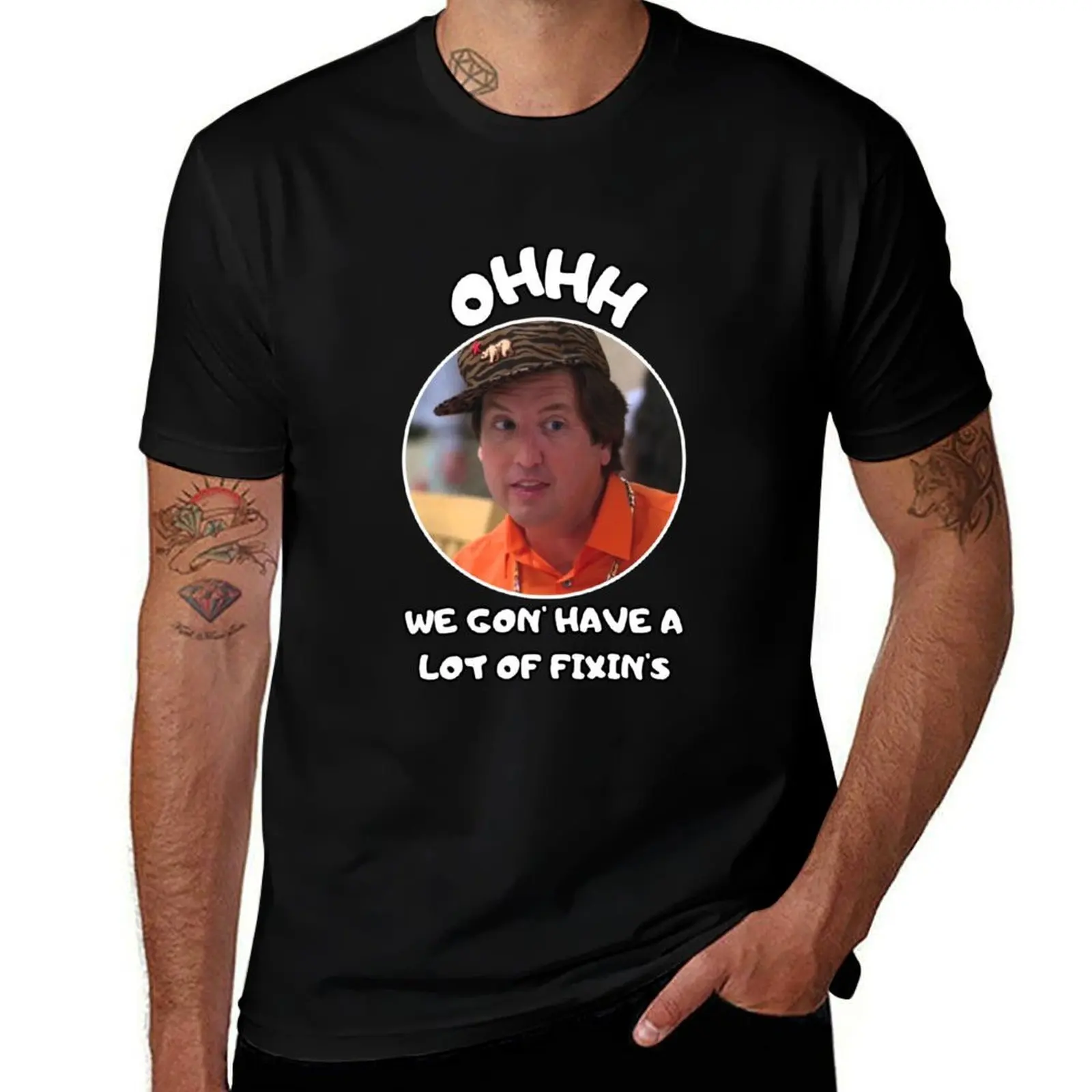 

Stevie Lots of Fixin's T-Shirt new edition tops animal prinfor boys rapper graphic tees mens clothing