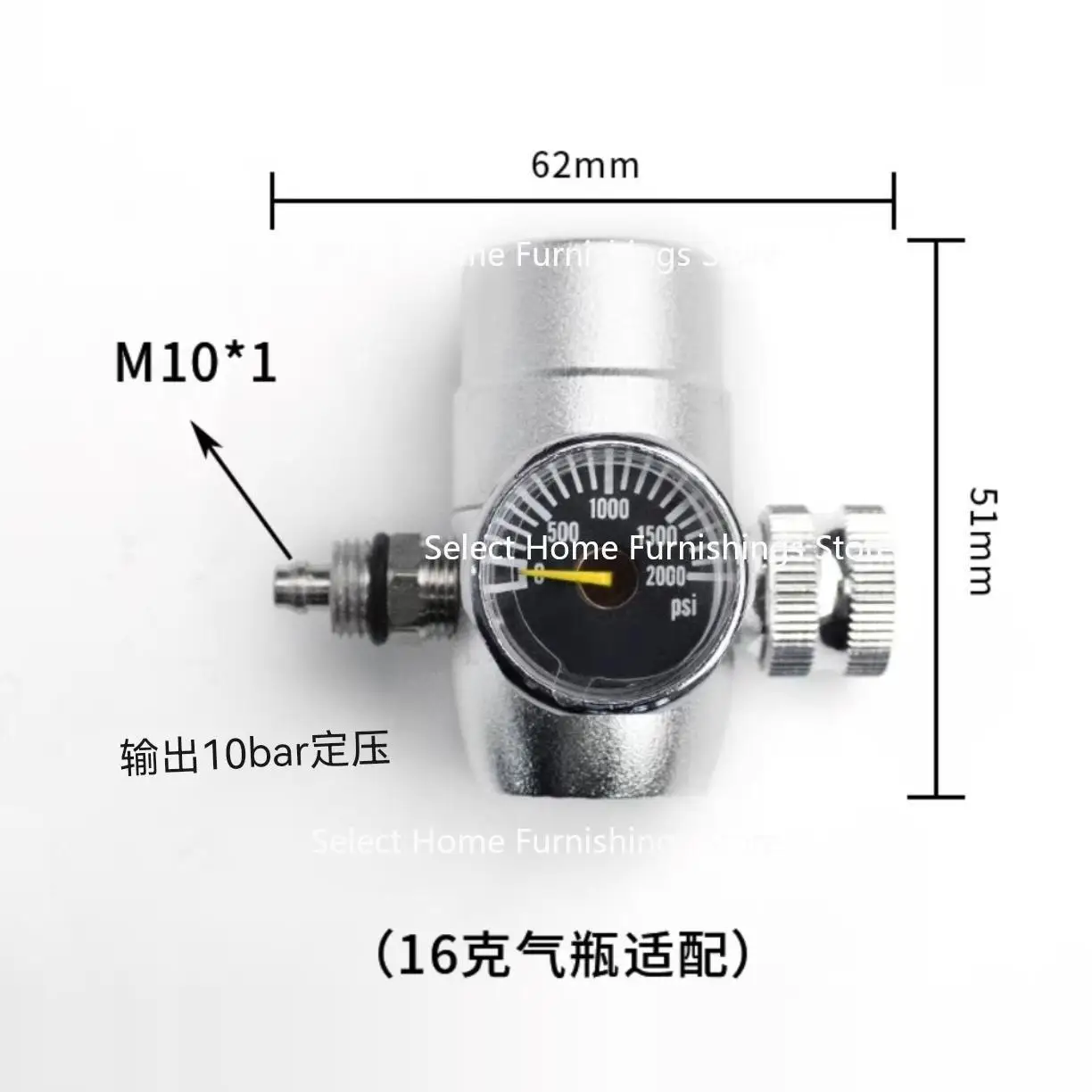 

Suitable for Coffee Machine Pressure Regulating Valve Pressure Regulating Table 0-200 10kg Pressure Adjustable Soda Water Bottle