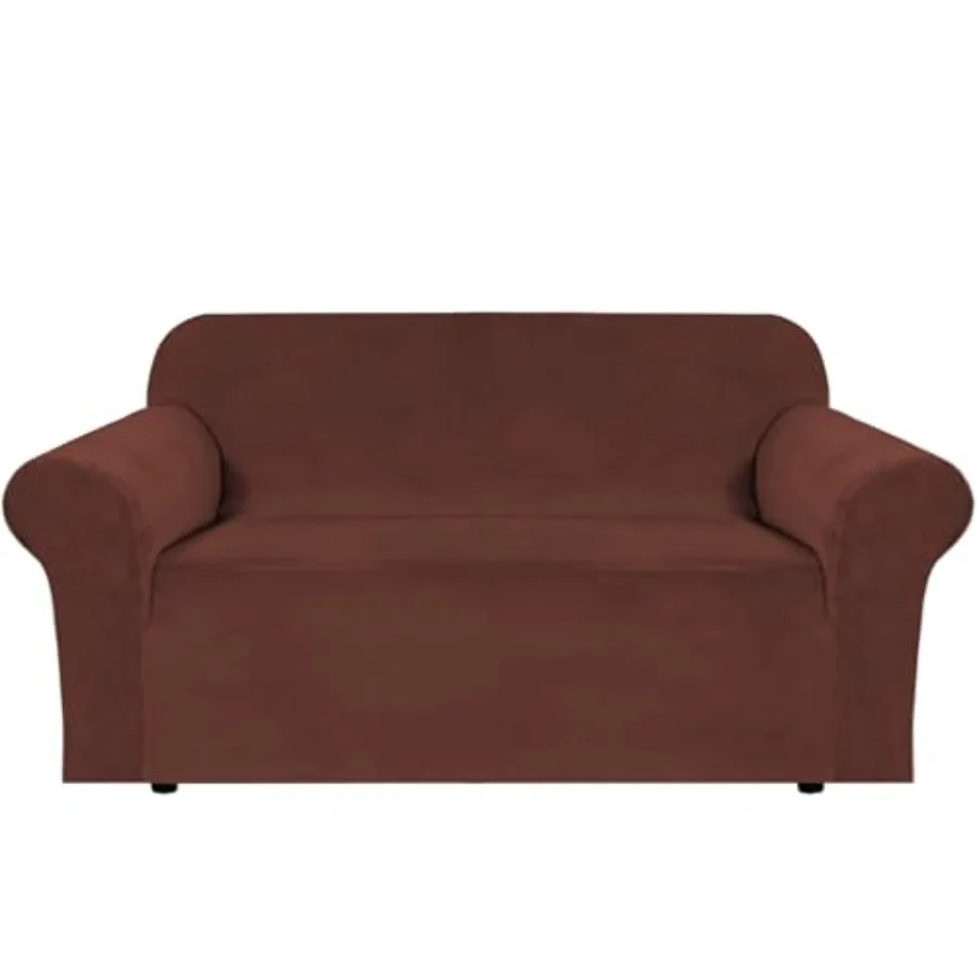 

Stretch Vevet Covers for 2 Cushion Couch Covers for iving Room Covers Sipcovers with Non Sip Straps Bottom Utra Thick Comfy Veo