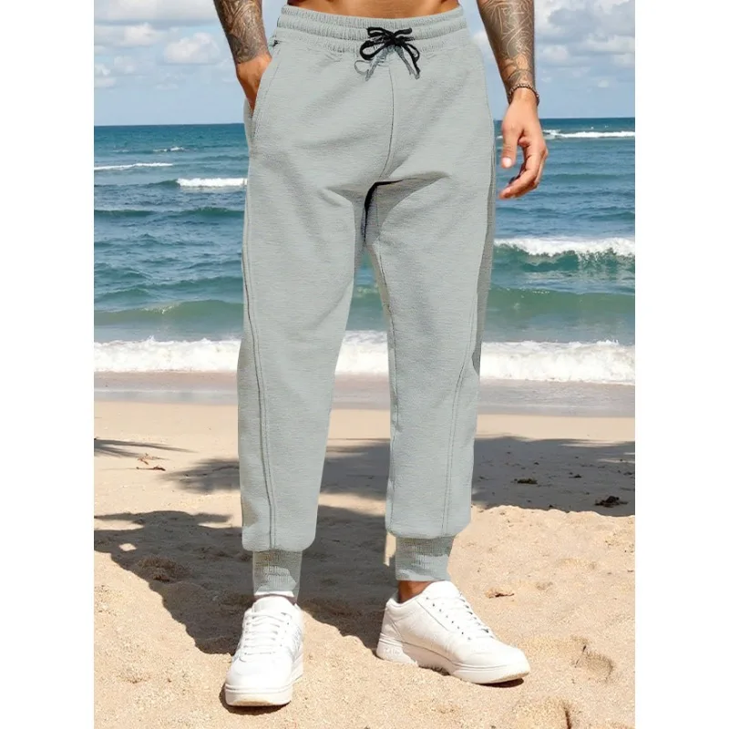 Autumn Outdoor Sports Trousers Men's Running Fitness Daily Casual Elastic Waist Trousers