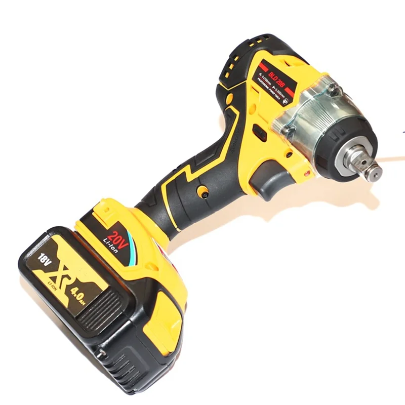 Electric Power Tool Cordless Trechargeable Brushless Impact Wrench Screwdriver Compatible For Dewalt 18V 20V Lithium Battery