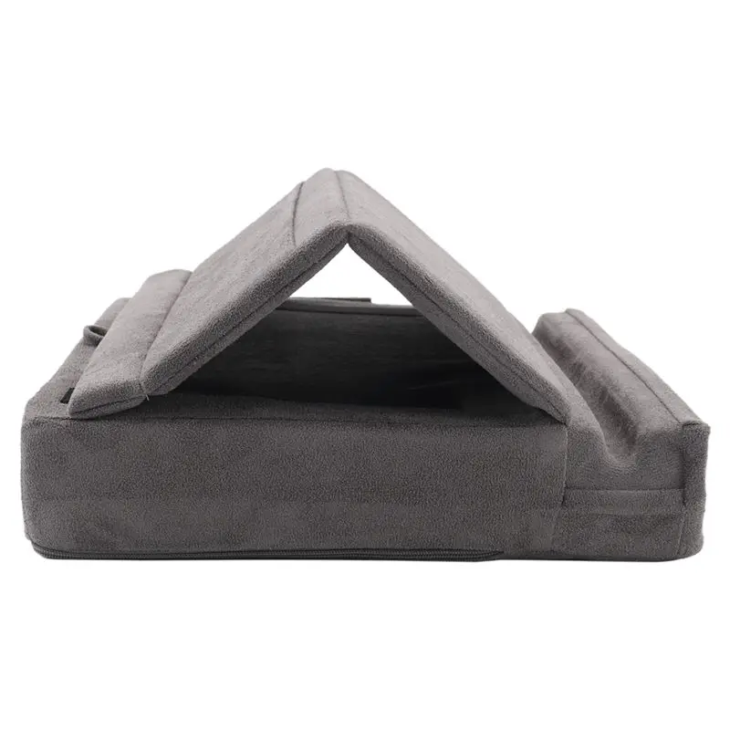 AY14 -Tablet Pillow Stand With Storage Foldable Holder Angle Adjustable Soft Pad Dock For Bed And Laptop And Desk