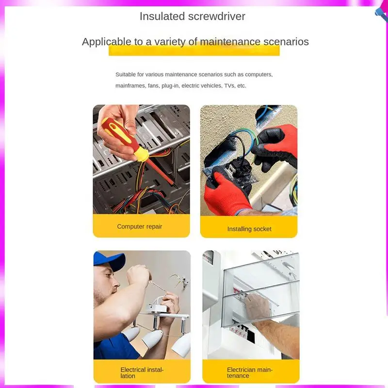 

N96R Insulated Screwdriver Set, Plums Blossom Cross, Flat Head, Bag, Home Maintenance Electrician Anti-Electric Screws
