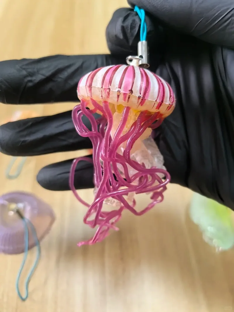 Ikimon Noctiluca Scintillans Capsule Toy Figure Keychain Kawaii Miniature Simulated Marine Life Model Gift