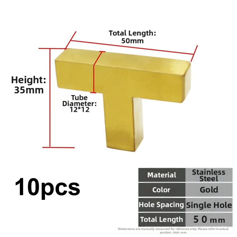 10PCS Furniture Hardware Cabinet Handle Square Handles Stainless Steel Drawer Knobs And Handles 50/64/76/96/128mm Tool Parts