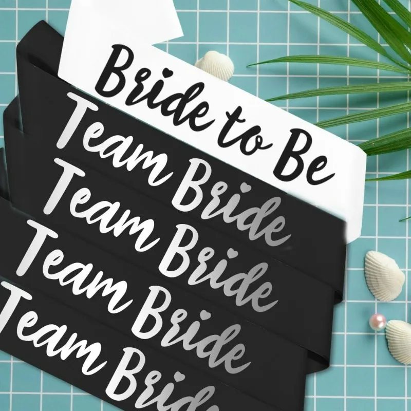 7pc/set Team Bride Satin Sash Set - Sophisticated & Fun Party Favors for Bachelorette Party, Bridal Shower Wedding Party image 5