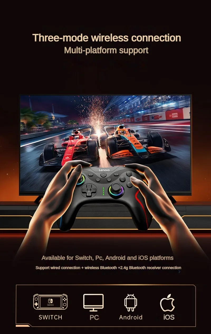 وحدة تحكم الألعاب Lenovo LEGION S01، زمن انتقال منخفض للغاية، اتصال ثلاثي الأوضاع، منفذ Type-C، توافق الكمبيوتر، Android IOS #6