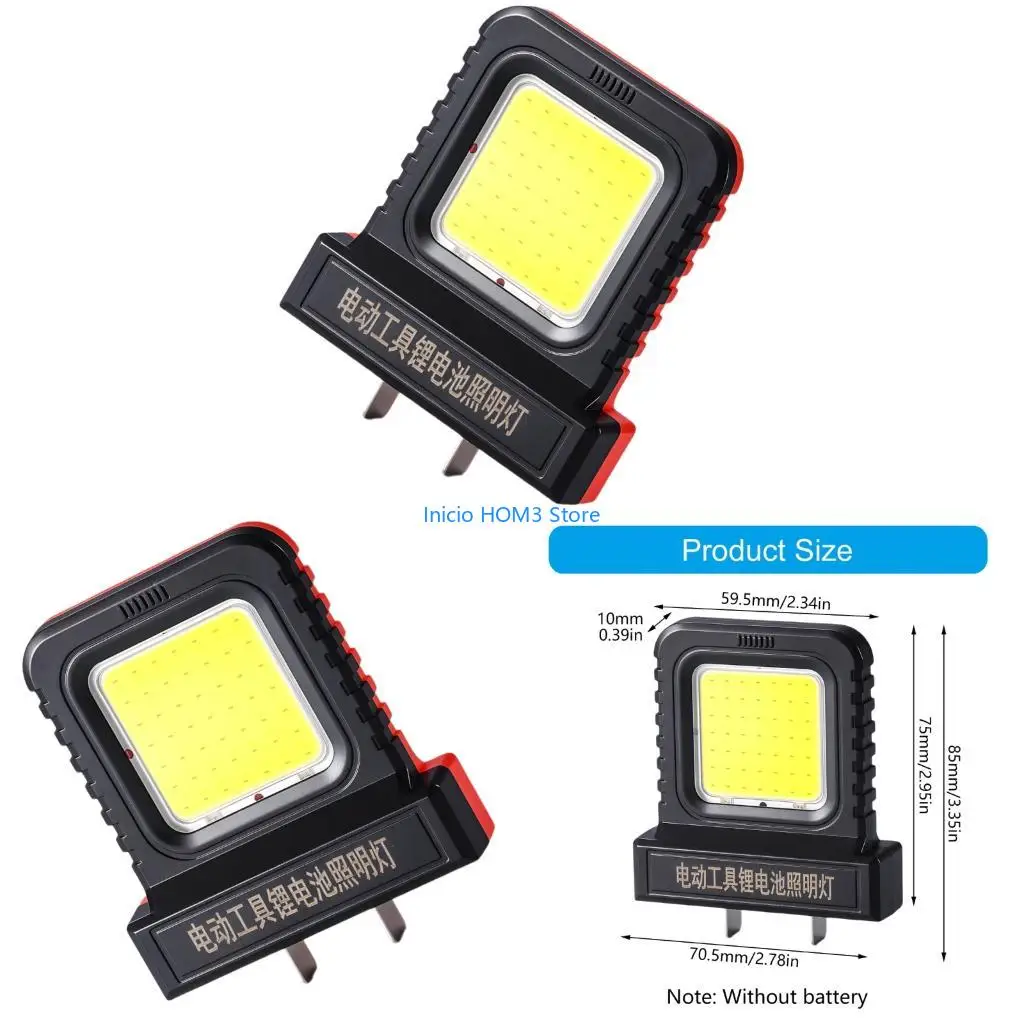 A5YD Workshop LED Task Light For Tool Batteries Universal 21V Electric Tool LED Work Light Ergonomic Plastic Housing