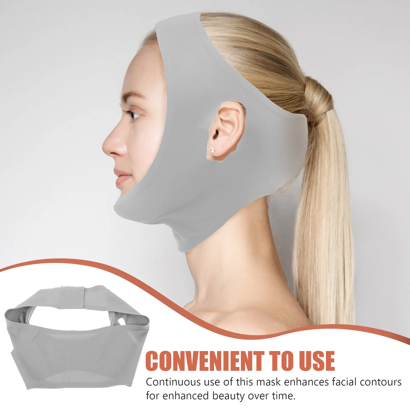 Maschera per il lifting del viso traspirante senza cuciture Riduttore per il doppio mento Cintura modellante per il rafforzamento del mento Shaper per il viso dimagrante