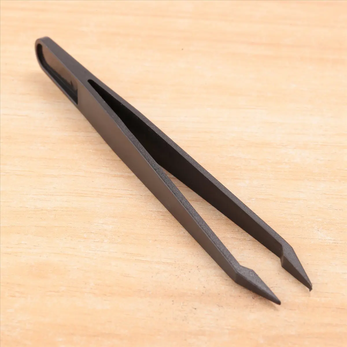 DT38 10 Pcs Black Plastic Tip Head Anti Static Tweezer 12cm Length