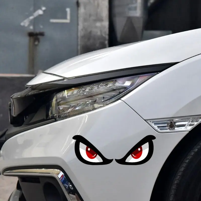 Small Town 3D Simulation Shark Pattern Sticker Eye Rearview Mirror Car Reflective Sticker Motorcycle Sticker J180