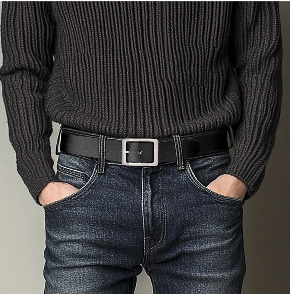 Maikun Gürtel Herren Vintage Dornschließen-Gürtel Business Casual Trend Neuer Vielseitiger Outdoor Stylischer Gürtel für Männer – Detail 11