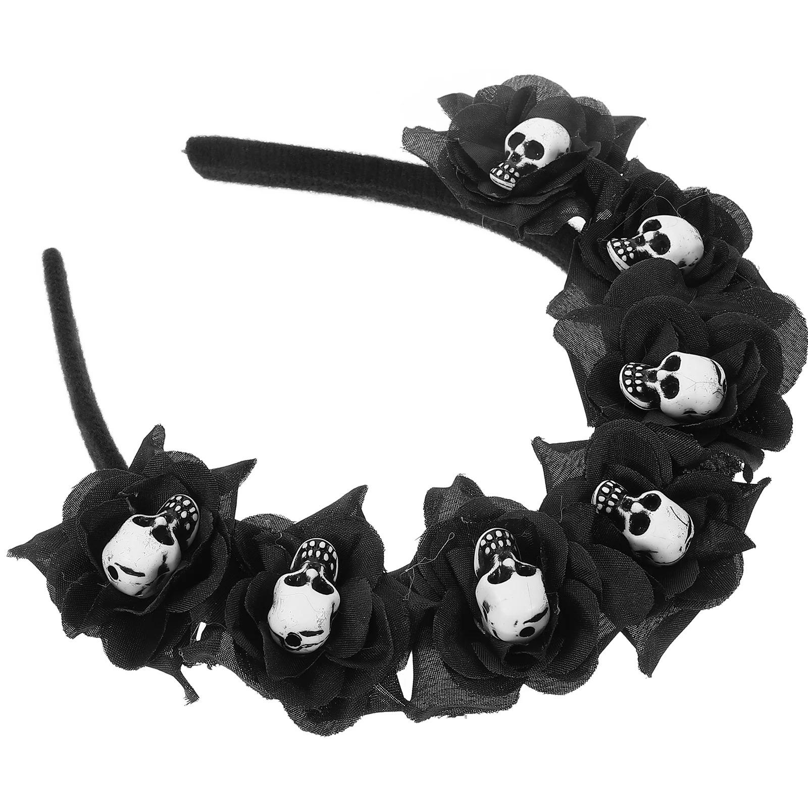 Diademas para el pelo, tocado de Cosplay para Halloween, accesorios para decoración de tela de flores, aros negros, accesorios para fiesta