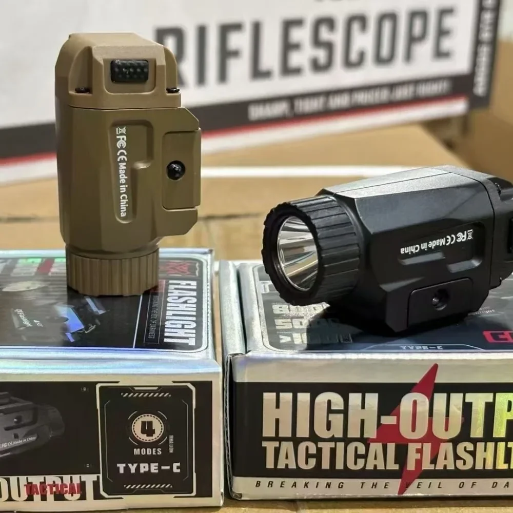 

B800 Alloy Powerful Tactical Flashlight 4 Mode USB Rechg. Quick Release with Picatinny Rail Mount WARGAME Outdoor Shooting