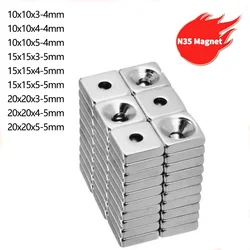 10x10x3-4 Magnesy kwadratowe z łbem stożkowym 10x10x4-4 Magnes neodymowy 15x15x5-5 mm Mocne, silne magnesy magnetyczne 10*10*3-4 20x20x3