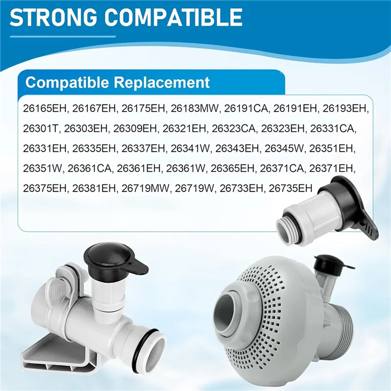 

LNHF 6X 12363 12373 Воздушный струйный клапан и крышка воздушного струйного клапана, подходящая для надземного бассейна, совместимая с 26165EH, 26167EH