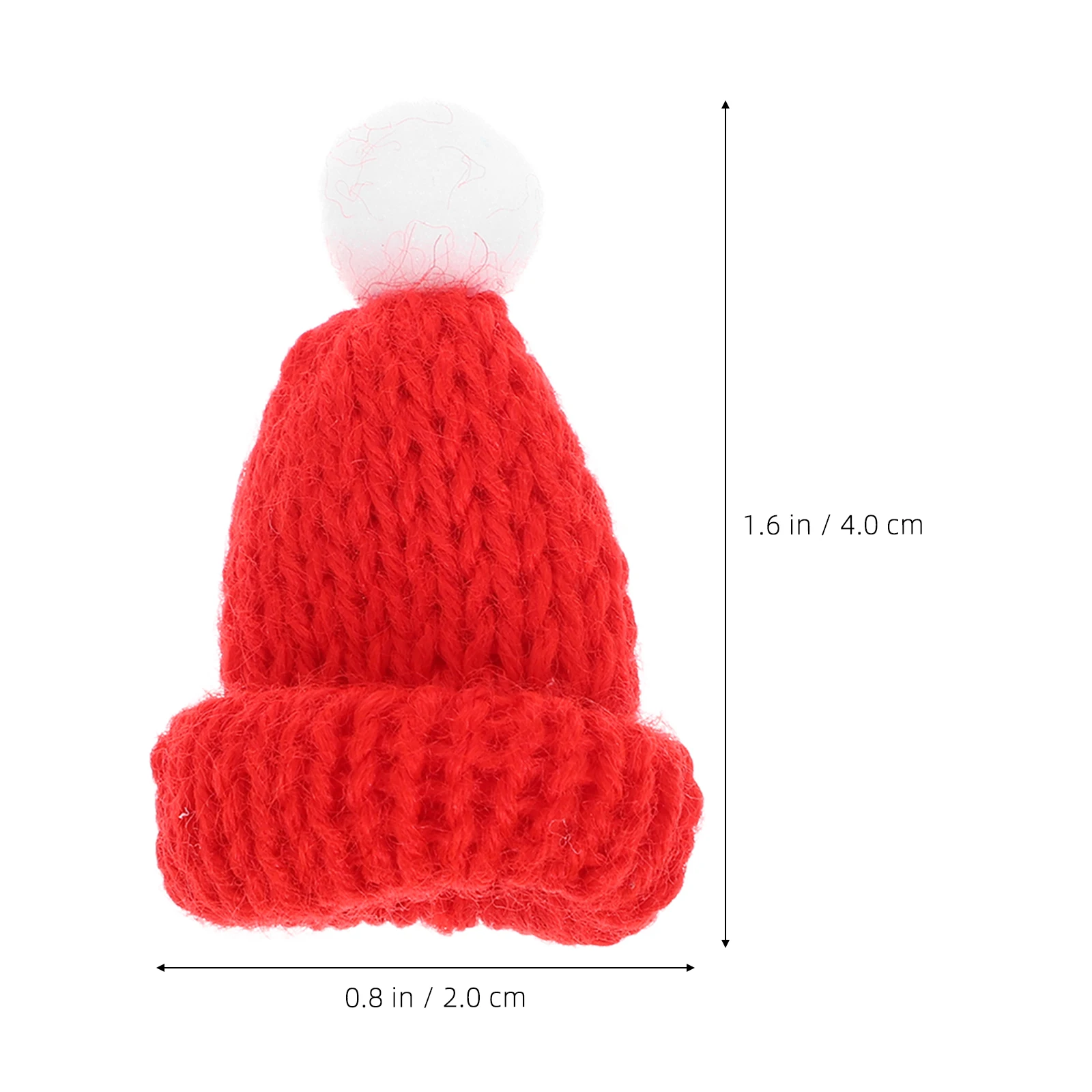 ミニクリスマスニット帽、クラフトニット帽子、木の装飾品、DIY縫製、ヘアアクセサリー、10個