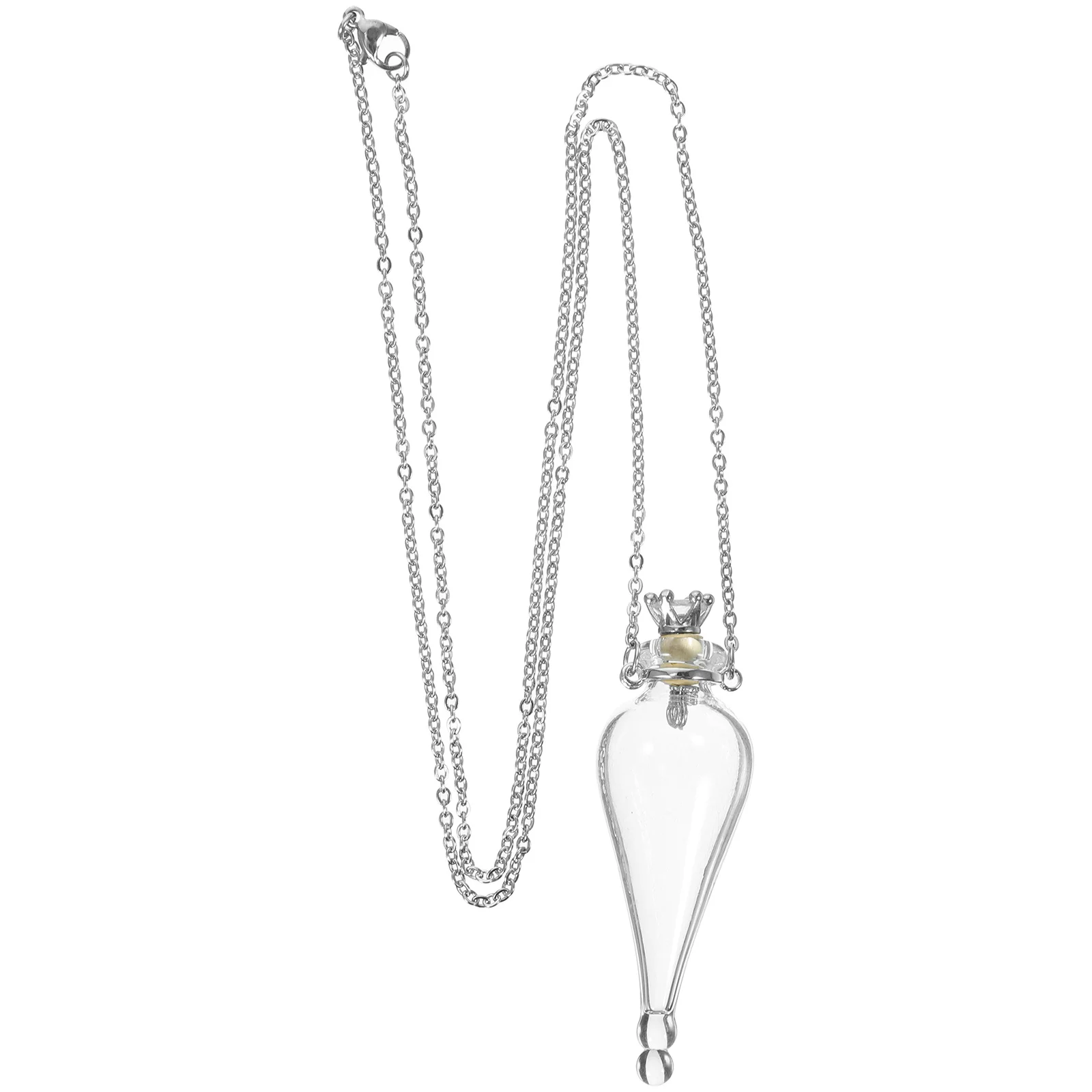 

Mini Glass Bottle Necklace Potion Pendant Small Jar Chain Travel Keepsake Storage for Honeymoon Souvenirs