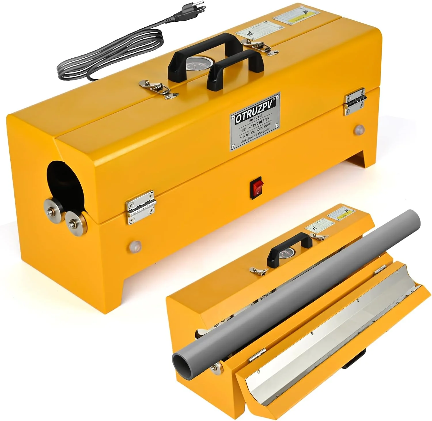 

Электрический нагреватель для ПВХ-труб от 1/2 до 4 дюймов с датчиком температуры, 2300 Вт, портативный, на колесах, для электриков, C