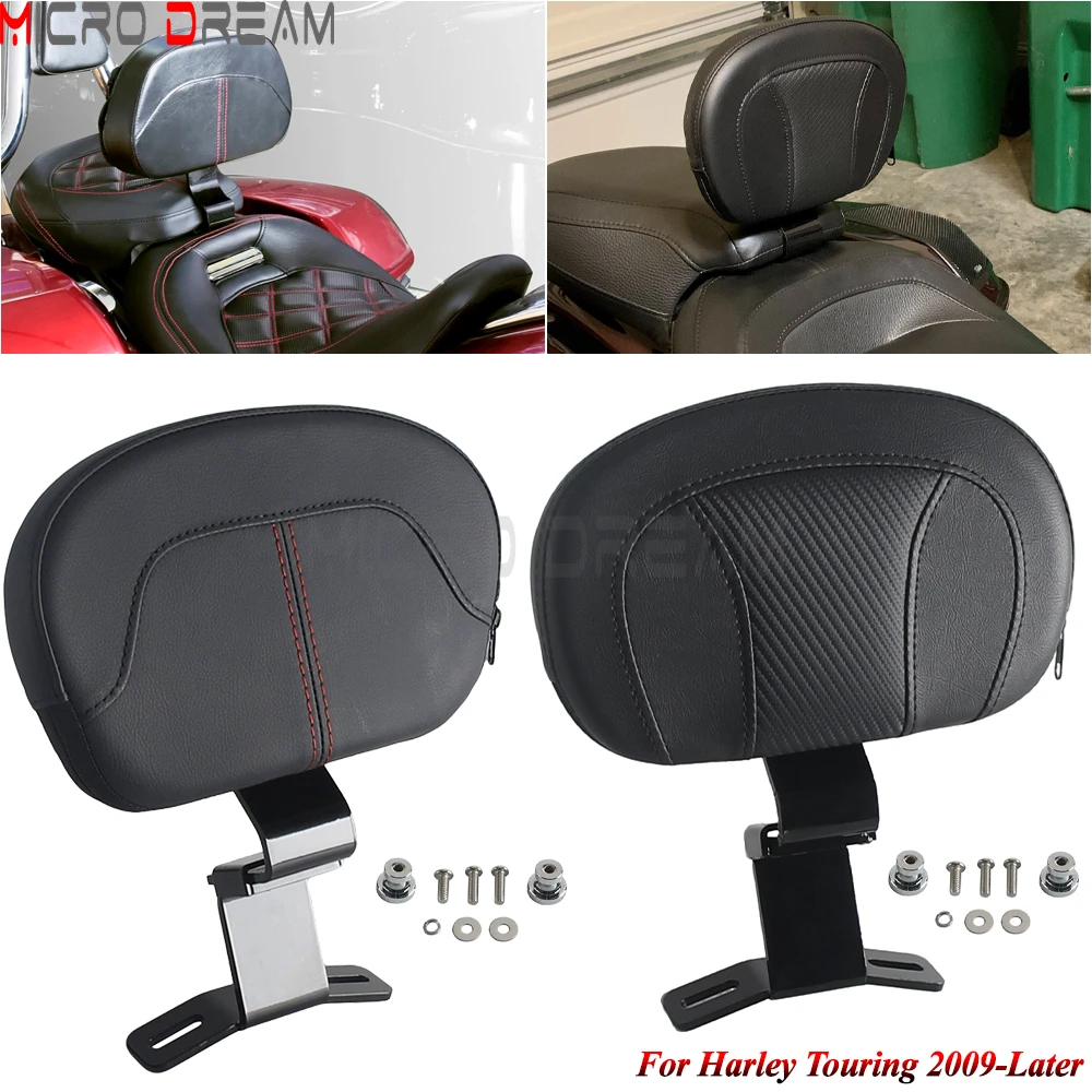 

Motorcycle PU Leather Seat BackRest Driver Backrest Pad For Harley Touring CVO Electra Street Glide Road King Limited 2009-Later