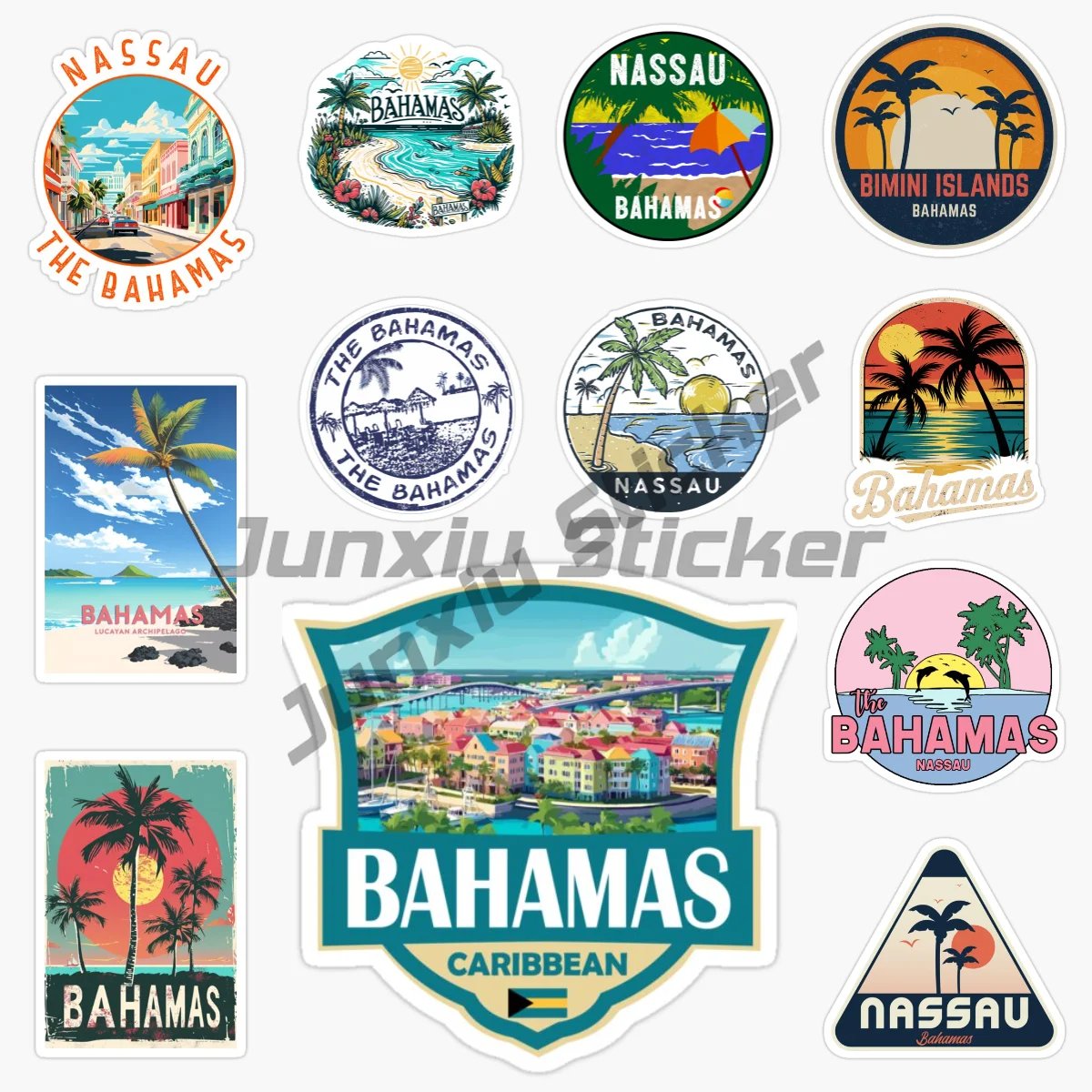BAHAMAS Flag Bahamas Islands Scenic Tourist Car Sticker Vinyl Self-Adhesive Decorative Decal
