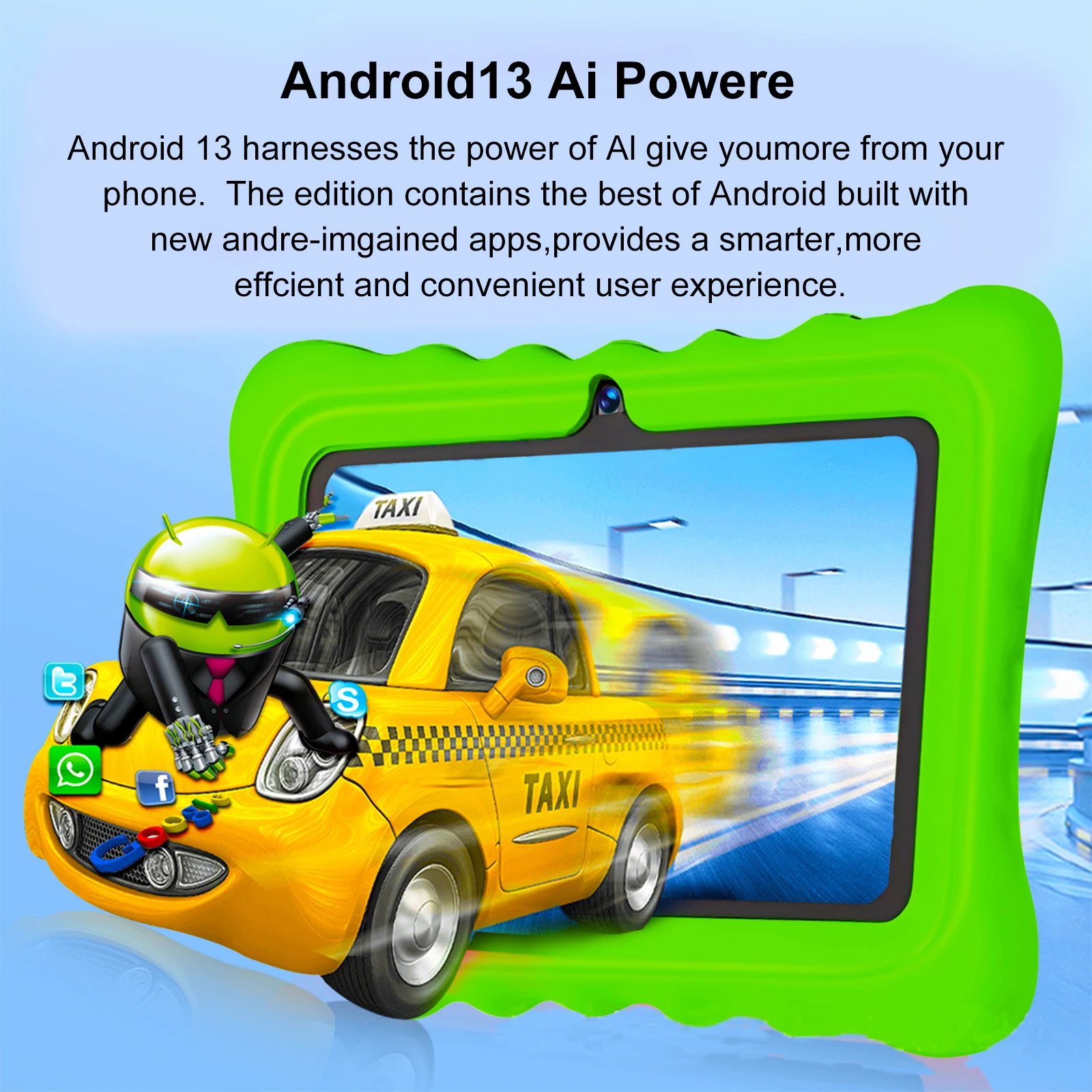 Nueva versión mini tableta para niños de 7 pulgadas con 4 GB de RAM, 128 GB de ROM, dibujo y aprendizaje, 5G Wifi Android 13,0, tableta PC de 4000 mAh