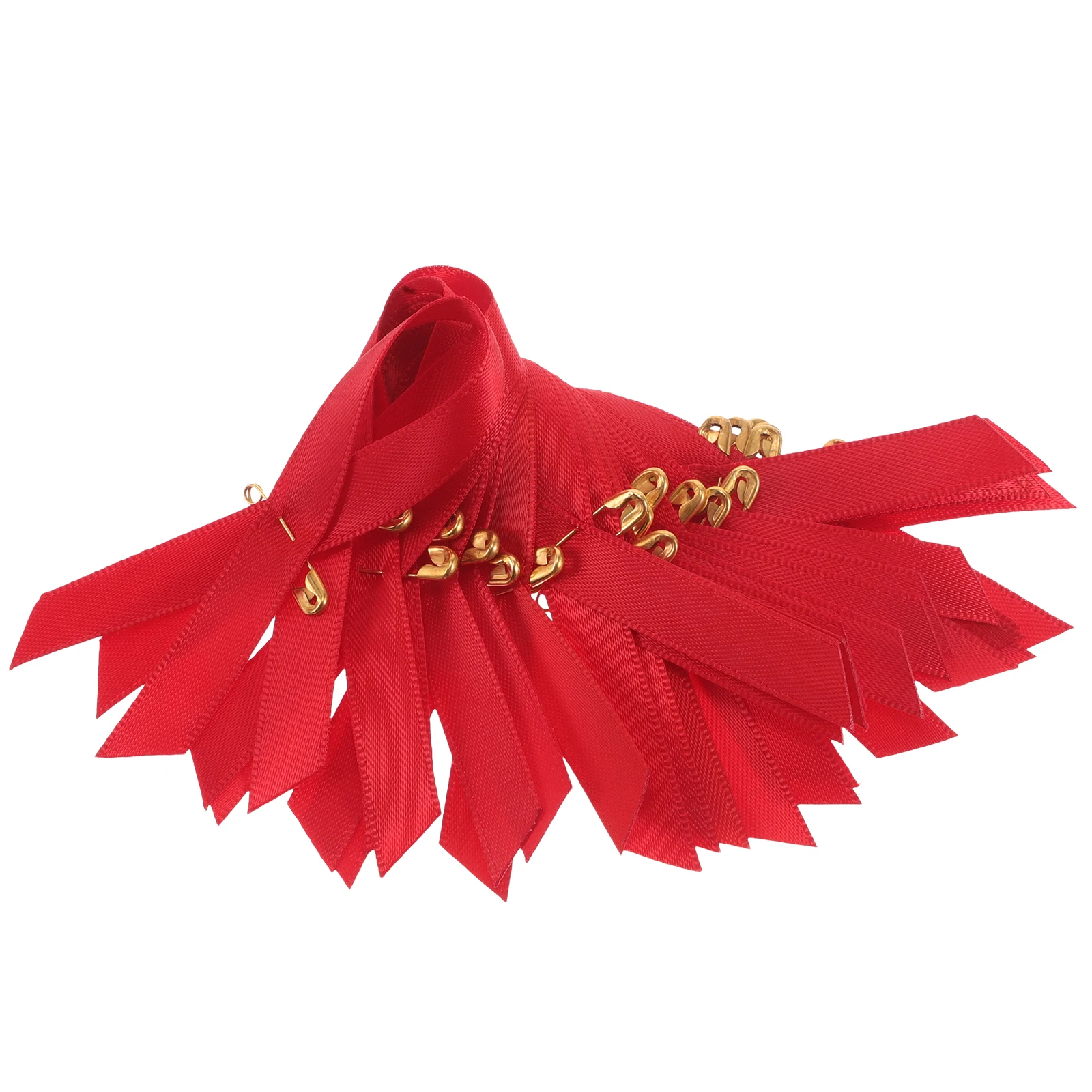 

200pcs Red Ribbon AIDS Awareness Pins Heart Shaped Lapel Badges Charity Event Decorations Breast Cancer Support Gifts