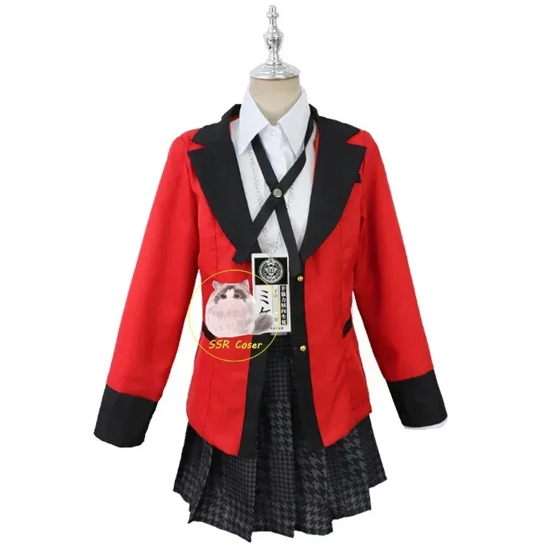 

AIAI 2025 аниме костюм Kakegurui косплей униформа Jabami Yumeko парик школьная плиссированная юбка Хэллоуин вечерние Co