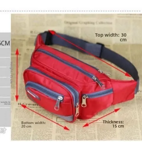 Sport Waist Bag Women's Fashion Waterproof Large Capacity Multi-Layer Business Waist Bag Men's Cashier Wallet Fitness Chest Bag - view 2