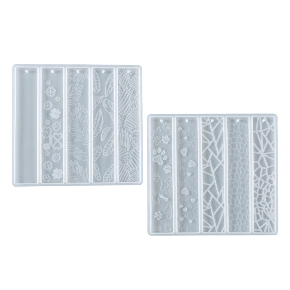 

2pcs Bookmark Molds Silicone Resin Mold Easy Clean Flexible Durable Epoxy Diy Book Marker Casting Tool Glitter Dry
